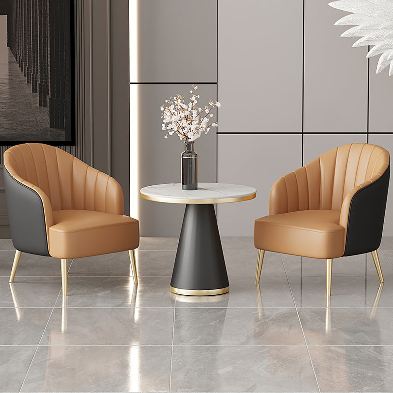 29.52" High Recessed Arms Chair Basic Four Leg Accent Armchair