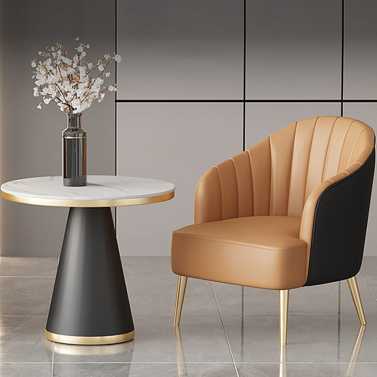 29.52" High Recessed Arms Chair Basic Four Leg Accent Armchair