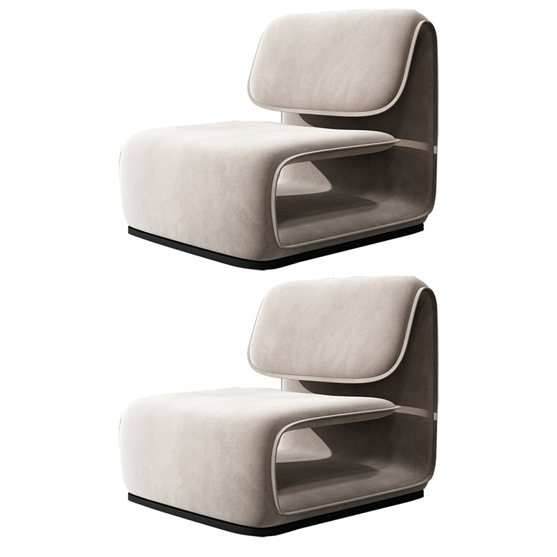 31.49" High Velvet Armless Chair Metal Frame Chair for Living Room