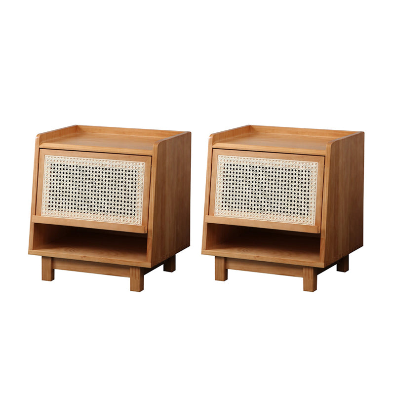 Contemporary Wood Accent Table Nightstand 21.65" Tall Bed Nightstand