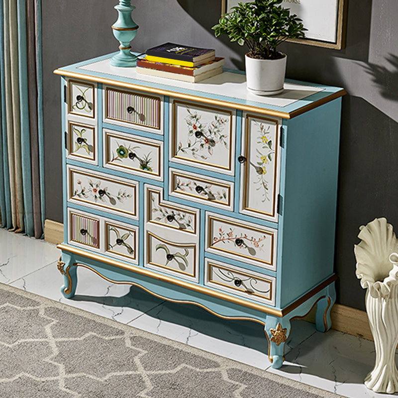 15.6-inch W Dresser Traditional Solid Wood Storage Chest with 9 Drawers