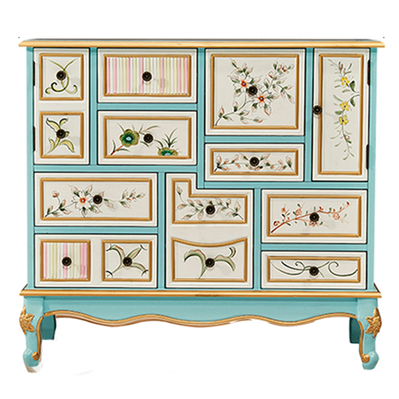 15.6-inch W Dresser Traditional Solid Wood Storage Chest with 9 Drawers