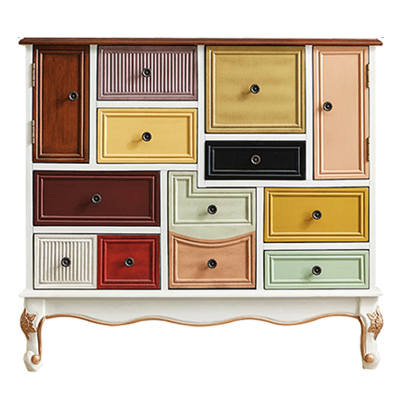 15.6-inch W Dresser Traditional Solid Wood Storage Chest with 9 Drawers