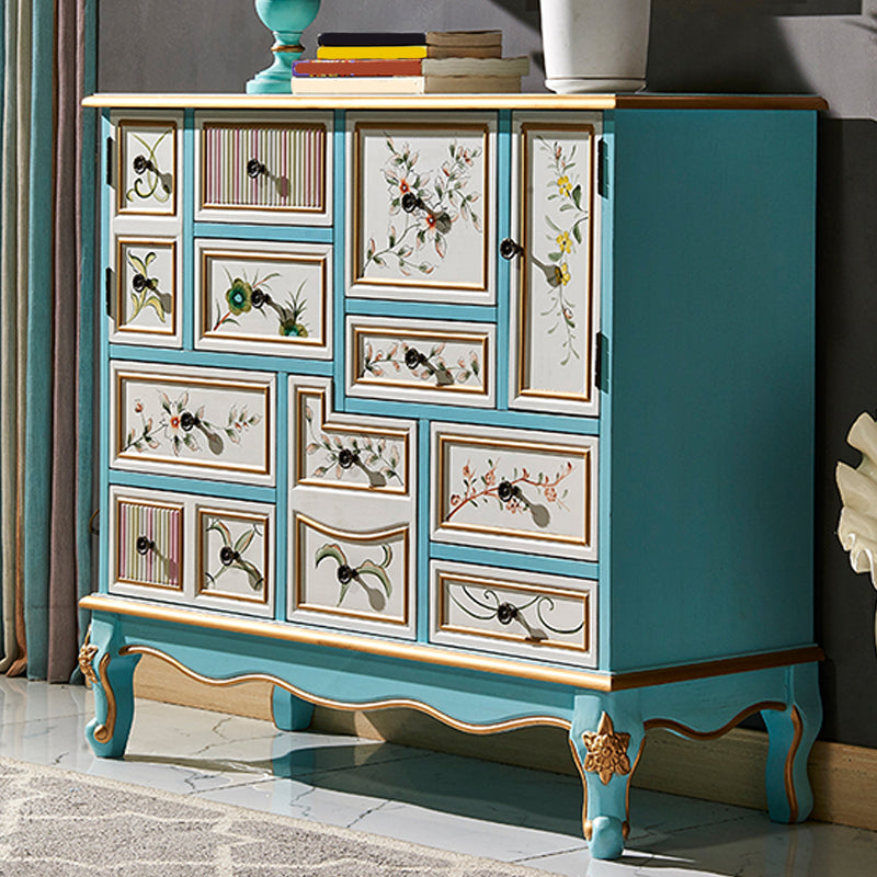 15.6-inch W Dresser Traditional Solid Wood Storage Chest with 9 Drawers