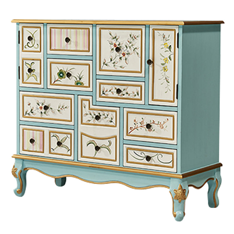 15.6-inch W Dresser Traditional Solid Wood Storage Chest with 9 Drawers