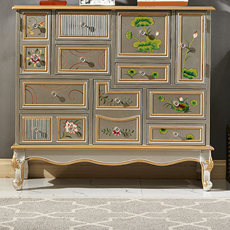 15.6-inch W Dresser Traditional Solid Wood Storage Chest with 9 Drawers