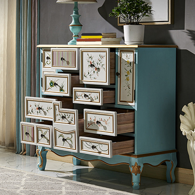 15.6-inch W Dresser Traditional Solid Wood Storage Chest with 9 Drawers