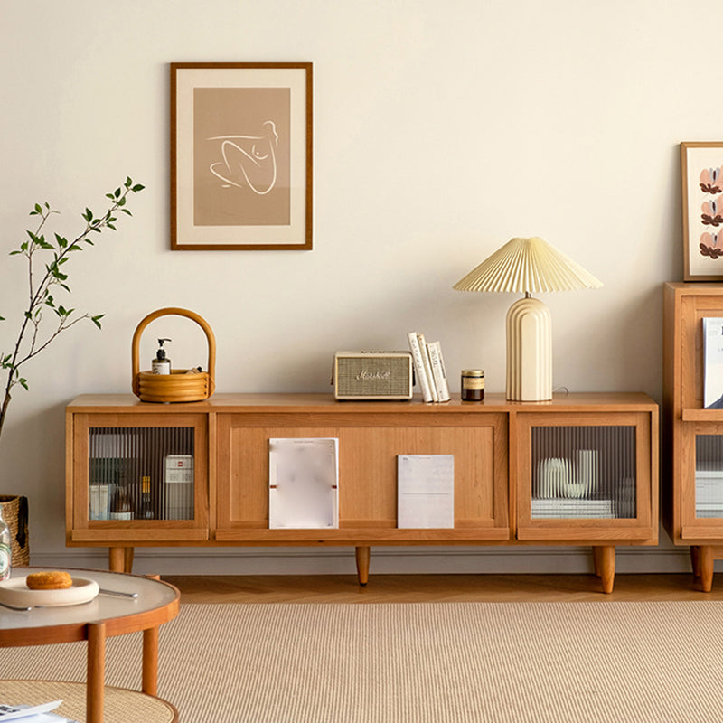 Modern Style TV Stand Brown Colour Enclosed Storage TV Console with Cabinet