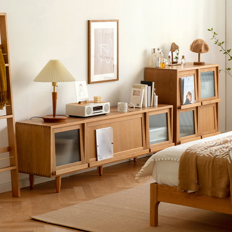 Modern Style TV Stand Brown Colour Enclosed Storage TV Console with Cabinet