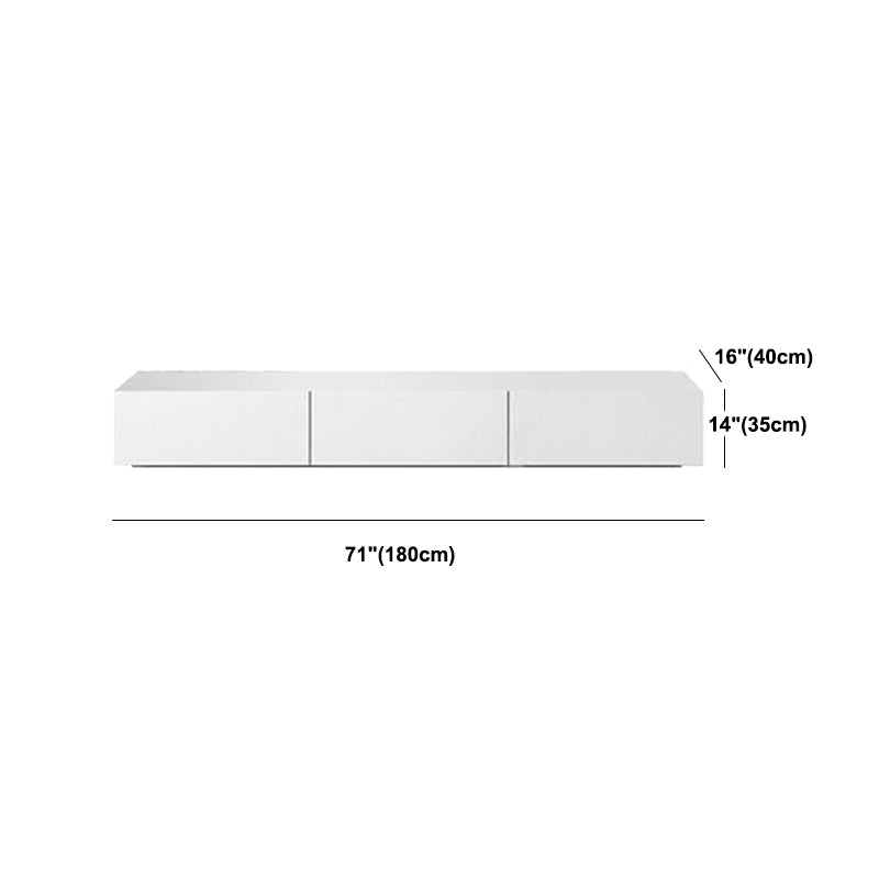 Modern White TV Console Contemporary TV Stand with Drawers for Living Room