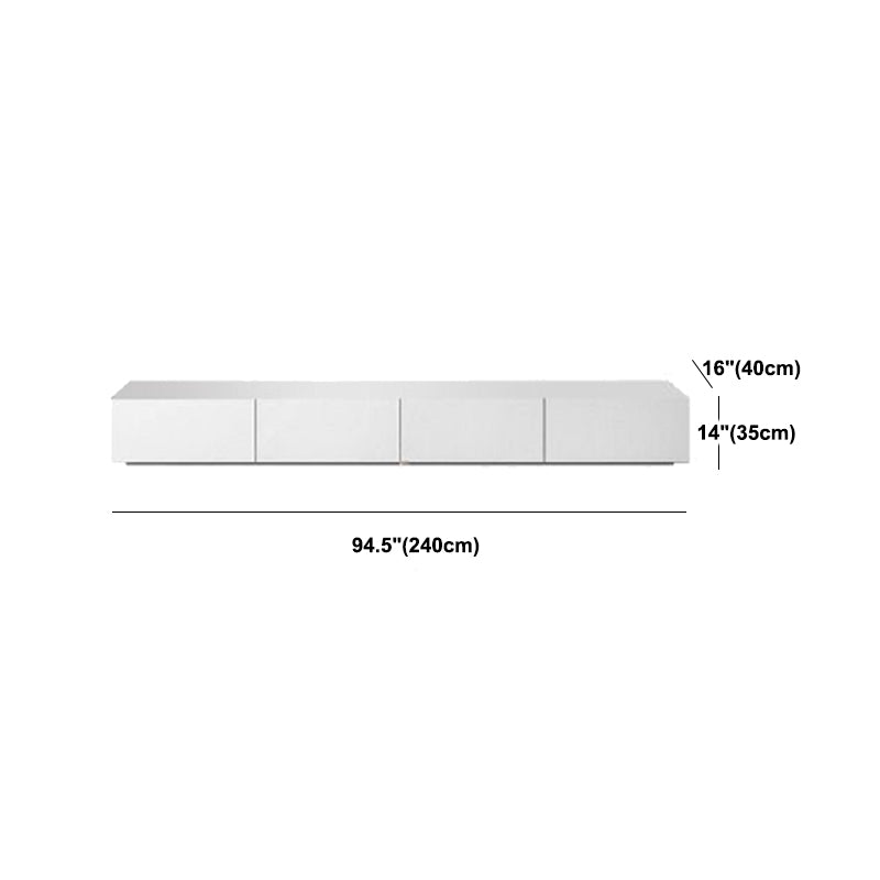 Modern White TV Console Contemporary TV Stand with Drawers for Living Room