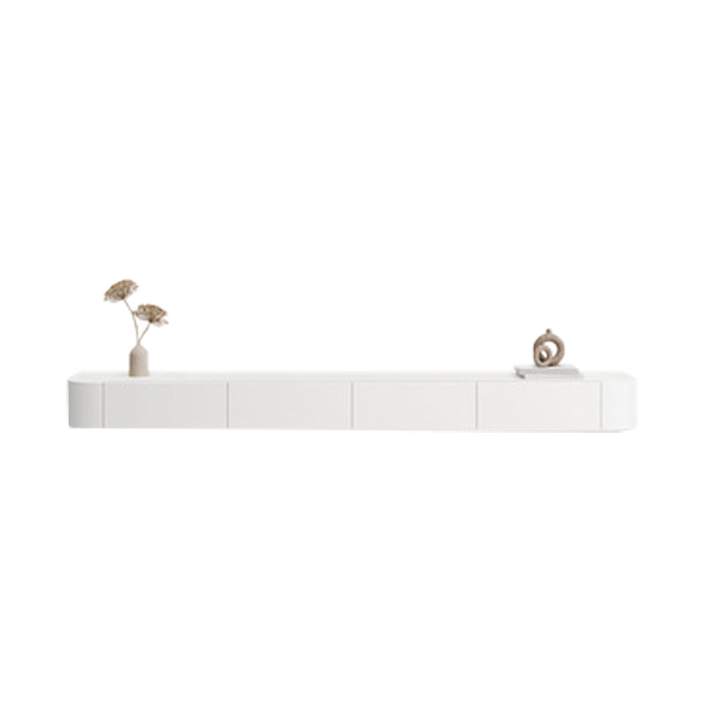 Modern TV Stand Engineered Wood TV Stand Console in White for Living Room