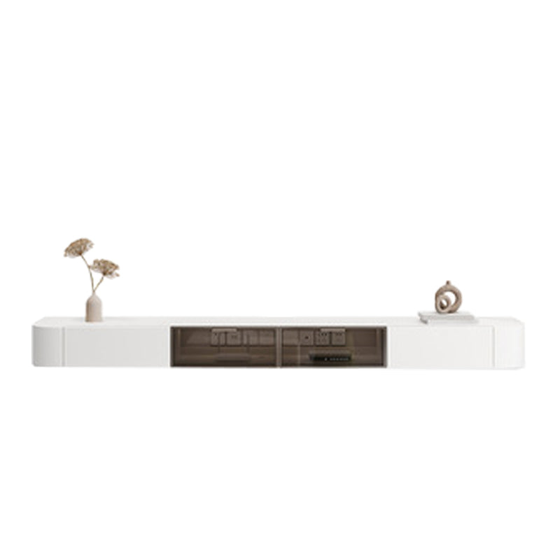 Modern TV Stand Engineered Wood TV Stand Console in White for Living Room