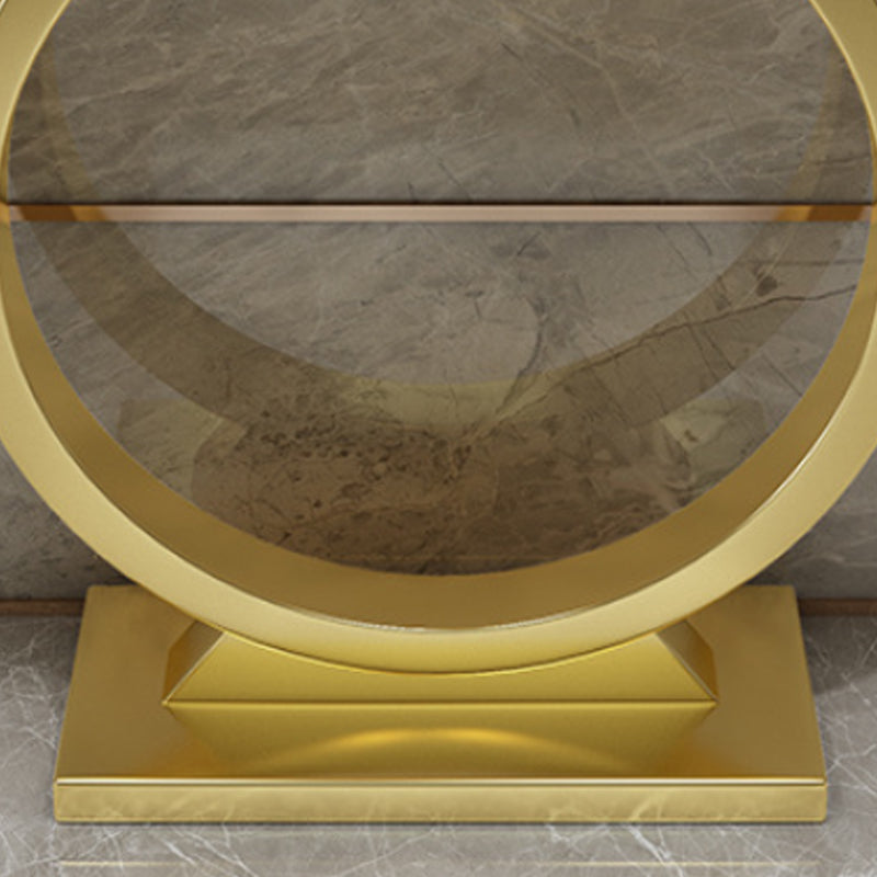 Glam Stone Console Sofa Table Rectangle Console Accent Table for Hall