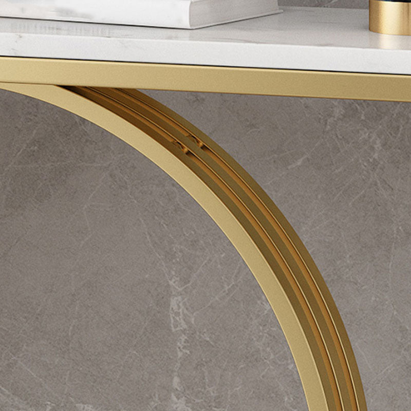 Modern Iron Console Sofa Table Rectangle Marble End Table for Hall