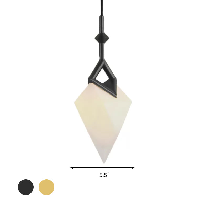 1/2-Light Bedroom Pendant Lighting with Pear Plastic Shade Nordic Style Black/Gold Hanging Light Fixture