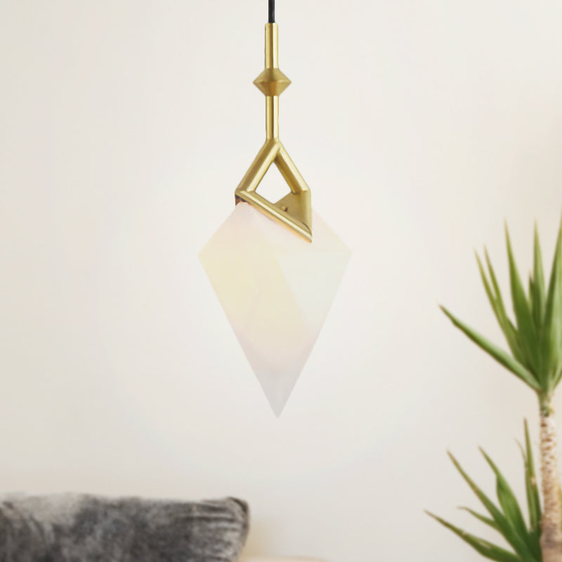 1/2-Light Bedroom Pendant Lighting with Pear Plastic Shade Nordic Style Black/Gold Hanging Light Fixture