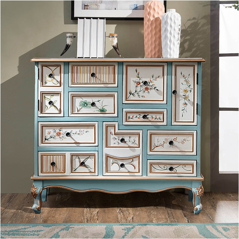 Nautical Wooden Storage Chest Bedroom Horizontal Chest with 3 Drawers