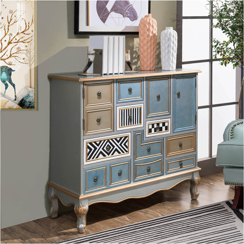 Nautical Wooden Storage Chest Bedroom Horizontal Chest with 3 Drawers