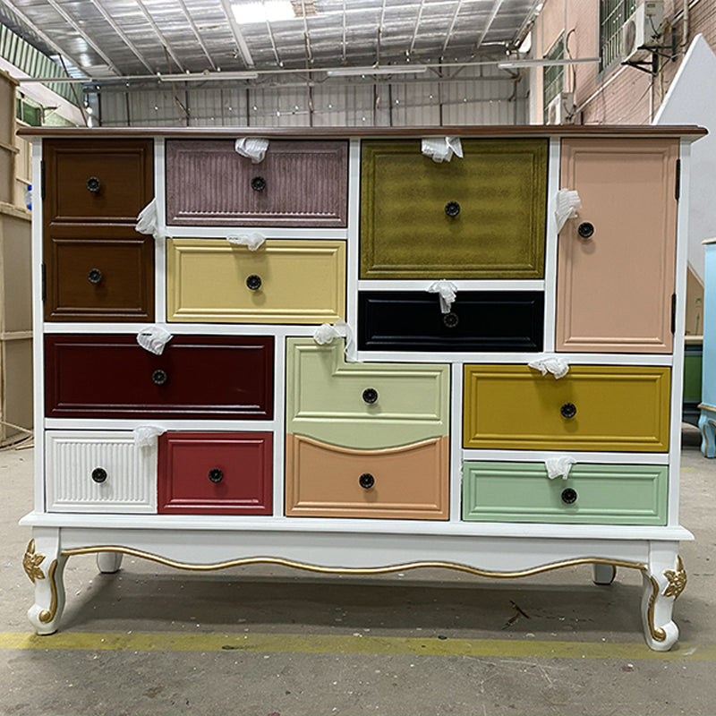 Nautical Wooden Storage Chest Bedroom Horizontal Chest with 3 Drawers