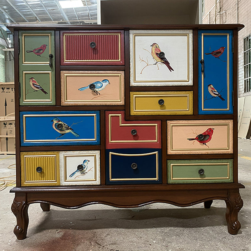 Nautical Wooden Storage Chest Bedroom Horizontal Chest with 3 Drawers