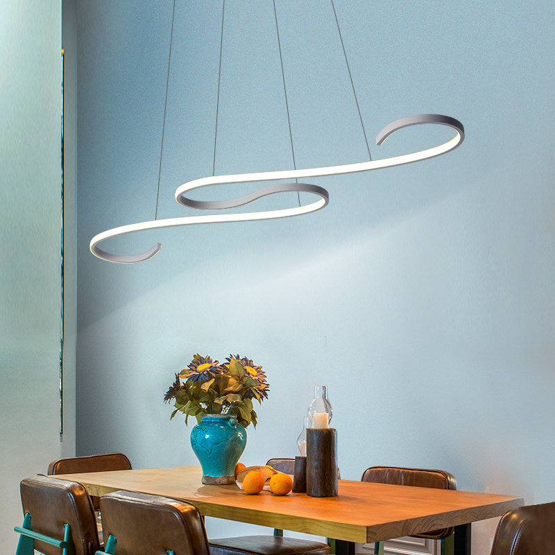 Twist Pendant Nordic Acrylic LED Pink/Black/White Hanging Ceiling Light in Warm/White/Natural Light