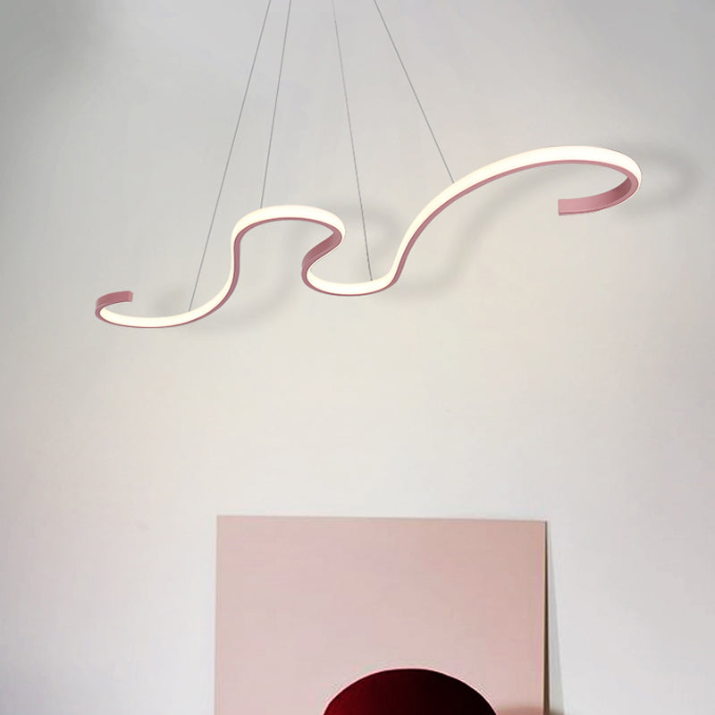 Twist Pendant Nordic Acrylic LED Pink/Black/White Hanging Ceiling Light in Warm/White/Natural Light
