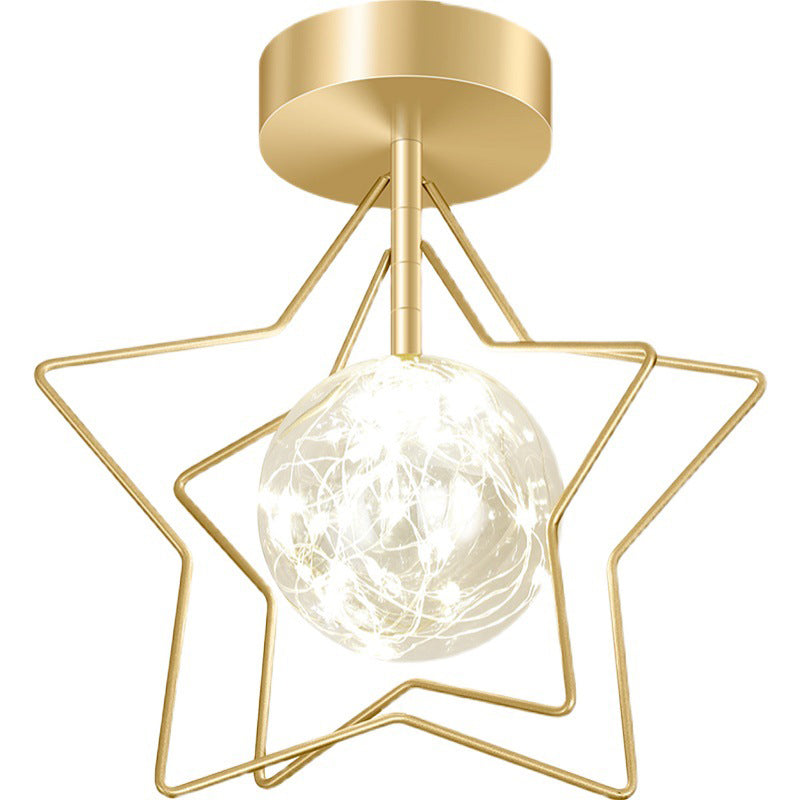 Star Flush Mount Lighting Modernism Metal Ceiling Light for Home