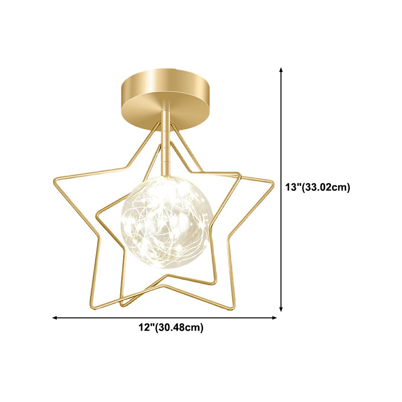 Star Flush Mount Lighting Modernism Metal Ceiling Light for Home