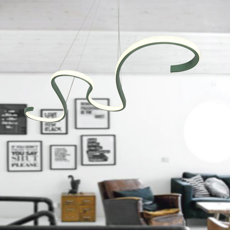 Twist Pendant Nordic Acrylic LED Pink/Black/White Hanging Ceiling Light in Warm/White/Natural Light