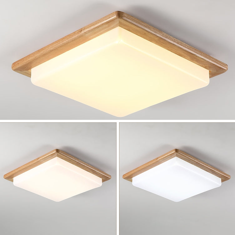 Wood Geometric Flush Mount Lights Contemporary Style 1 Light Flush Mount Lighting