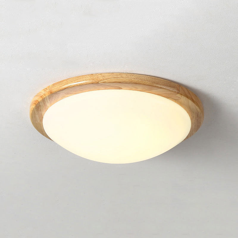 Wood Geometric Flush Mount Lights Contemporary Style 1 Light Flush Mount Lighting
