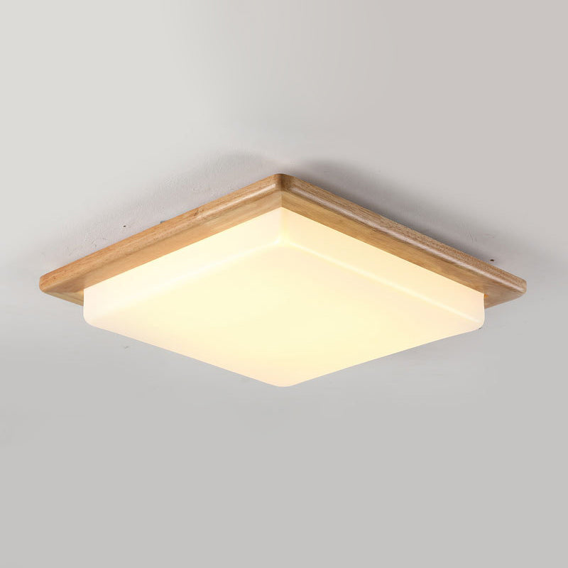 Wood Geometric Flush Mount Lights Contemporary Style 1 Light Flush Mount Lighting