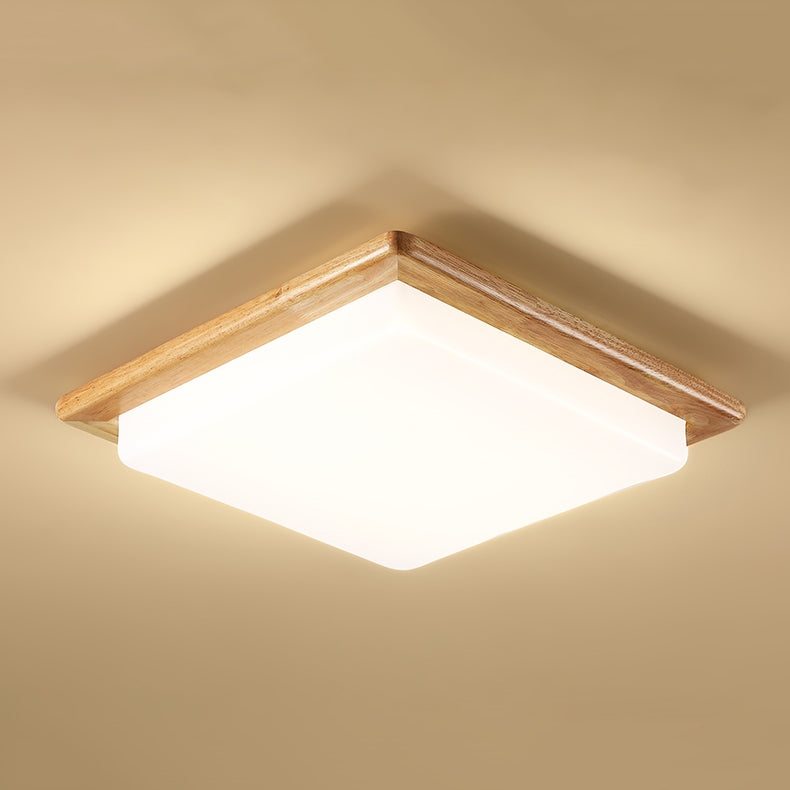 Wood Geometric Flush Mount Lights Contemporary Style 1 Light Flush Mount Lighting