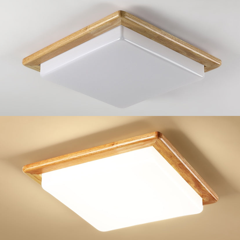 Wood Geometric Flush Mount Lights Contemporary Style 1 Light Flush Mount Lighting