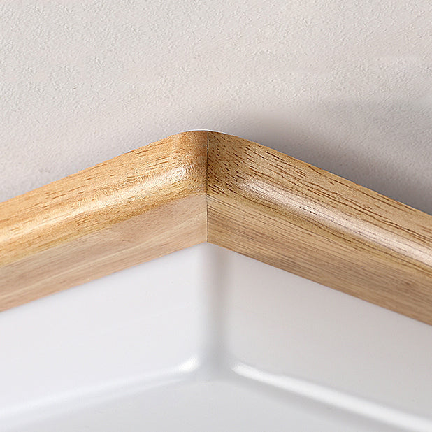 Wood Geometric Flush Mount Lights Contemporary Style 1 Light Flush Mount Lighting