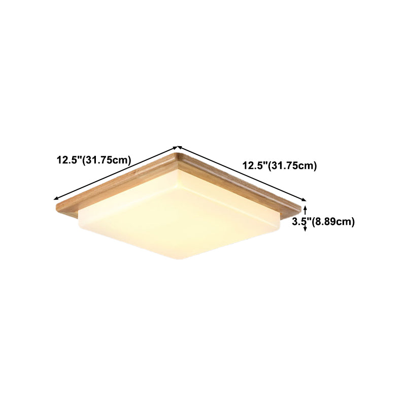 Wood Geometric Flush Mount Lights Contemporary Style 1 Light Flush Mount Lighting