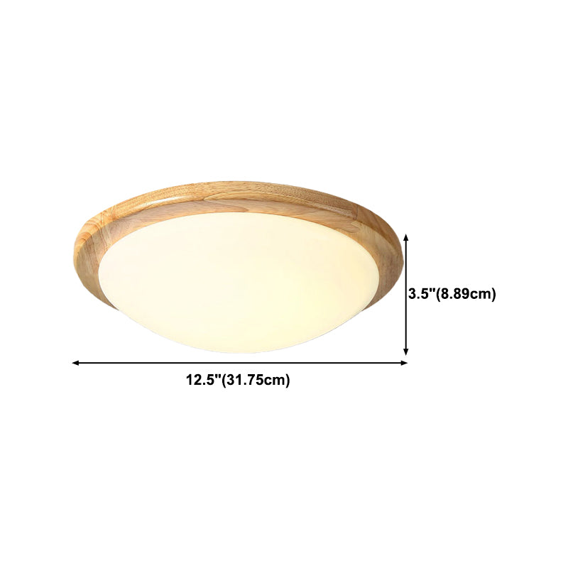 Wood Geometric Flush Mount Lights Contemporary Style 1 Light Flush Mount Lighting