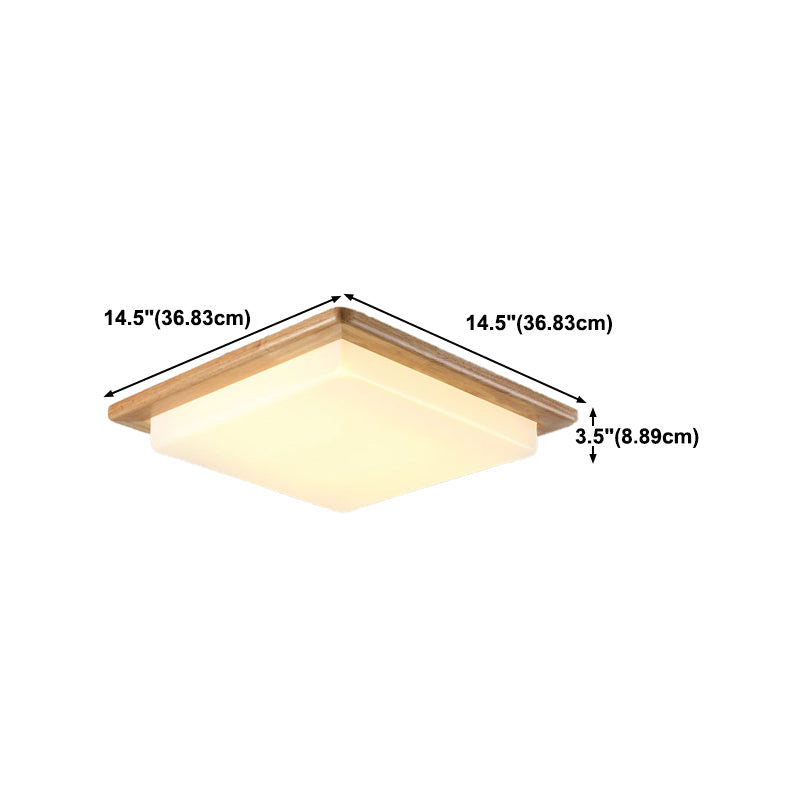 Wood Geometric Flush Mount Lights Contemporary Style 1 Light Flush Mount Lighting