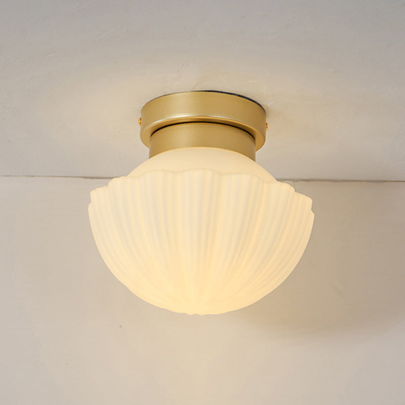 Nordic Style Ceiling Light Dome Shape Ceiling Lamp with Glass Shade for Bedroom