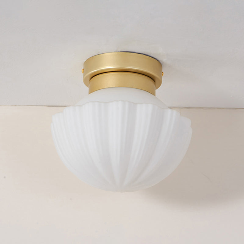 Nordic Style Ceiling Light Dome Shape Ceiling Lamp with Glass Shade for Bedroom
