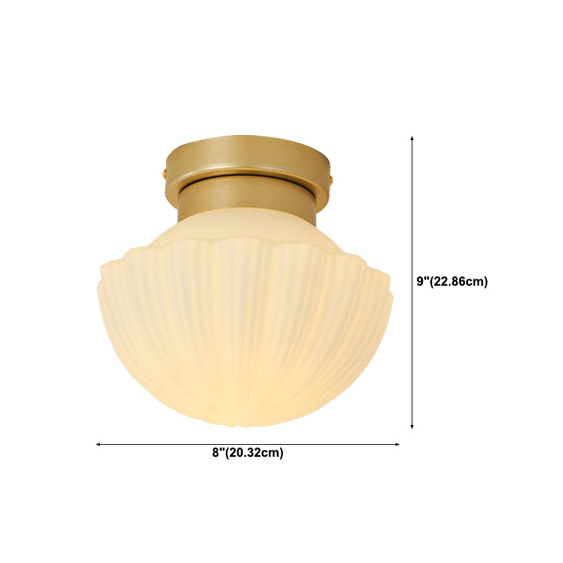 Nordic Style Ceiling Light Dome Shape Ceiling Lamp with Glass Shade for Bedroom