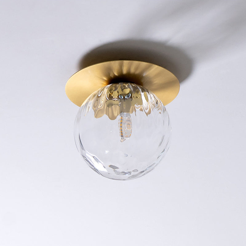 Modern Golden Flush Mount Lighting Glass Shaded Ceiling Light for Room