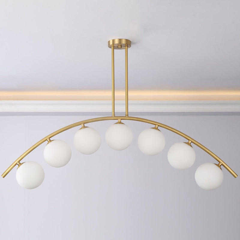 Modern Style Global Shape Island Lights Glass 3/7/9 Lights Pendant Light in Gold