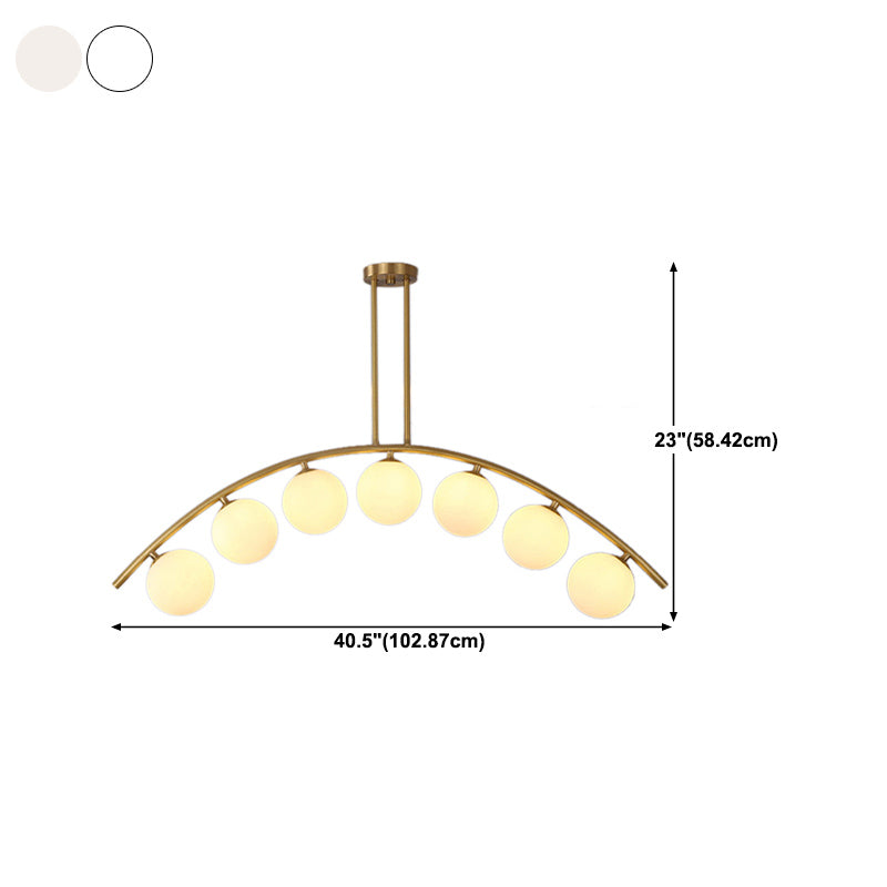 Modern Style Global Shape Island Lights Glass 3/7/9 Lights Pendant Light in Gold