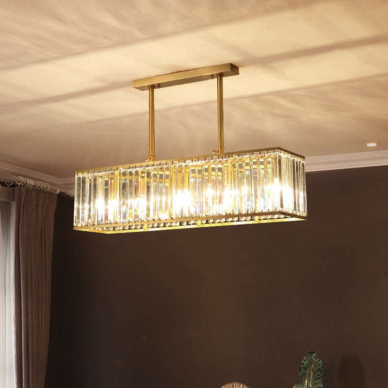 Modern Style Square Shape Island Pendants Crystal Pendant Lights for Living Room