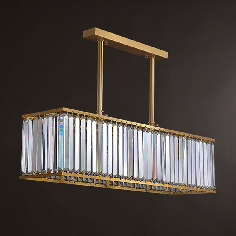 Modern Style Square Shape Island Pendants Crystal Pendant Lights for Living Room