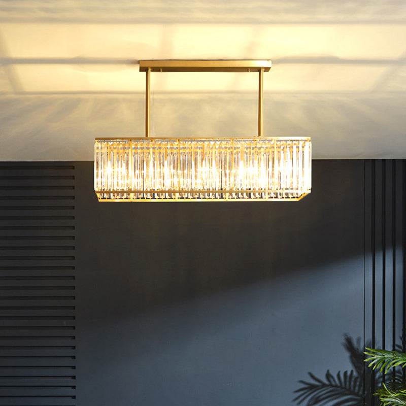 Modern Style Square Shape Island Pendants Crystal Pendant Lights for Living Room