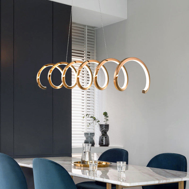 Modern Style Ribbon-like Shape Island Pendants Metal Pendant Lights for Living Room
