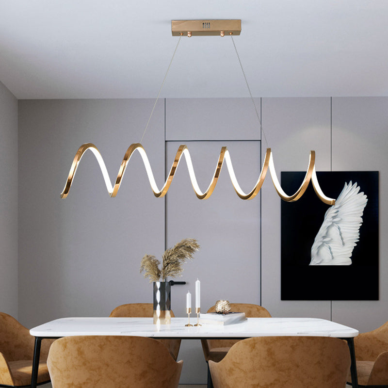 Modern Style Ribbon-like Shape Island Pendants Metal Pendant Lights for Living Room